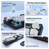 Ensemble clavier et souris mécaniques USB filaires, 104 touches, taille standard, 1600 DPI, commutateurs remplaçables à chaud, rétroéclairage RGB, ergonomique pour le jeu