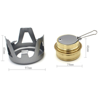 Réchaud à alcool miniature portable pour la randonnée et le camping en plein air, survie, pique-nique, léger, en laiton, brûleurs à combustible solide