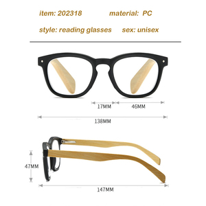 2024 Классическая оправа для очков для чтения с деревянным храмом, оптовая продажа, для чтения, унисекс, для женщин и мужчин, продвижение по службе дальнозоркости - Product Image 5