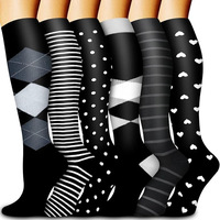 Haute qualité coloré 20-30mmhg Sport genou haute course cyclisme personnalisé infirmière chaussettes de Compression pour femmes et hommes
