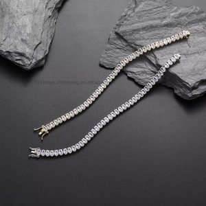 6MM Oval Egg-shaped Single-row Chain, Tennis <b>Bracelet</b>, Hip-hop Hipster Jewelry for Women Tanjing Fashion Lijing Necklace - Product Image 3