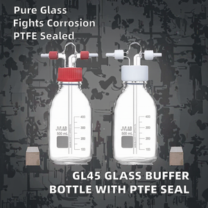 Botella de vidrio para laboratorio con rosca JVLAB GL45, de 100ml-1000ml, con sello de PTFE y característica resistente a la corrosión - Product Image 2