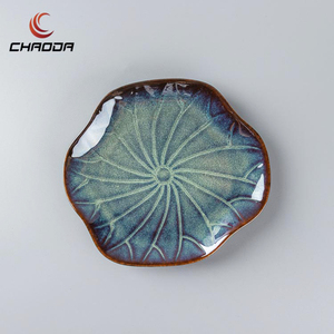 Assiettes en céramique avec motifs de feuilles de Lotus, assiettes en <span class=keywords><strong>porcelaine</strong></span>, en céramique, pour le dîner, avec un <span class=keywords><strong>lot</strong></span> de couleurs, 8-10.5 pouces, 10 pièces - Product Image 2