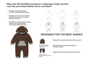 Combinaison bébé en <span class=keywords><strong>coton</strong></span> biologique combinaison pull à manches longues, combinaison automne et hiver en tricot chaud à capuche - Product Image 4