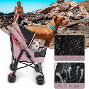 आधुनिक शैली त्वरित स्थापना पालतू गियर परिवहन ट्रॉली समायोज्य फोल्डेबल फोल्डेबल पालतू जानवरों के लिए छोटे कुत्तों के लिए - Product Image 4