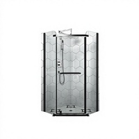 Paroi de douche d'angle carrée en gros 1000*1000mm, verre trempé 5mm, cadre en alliage d'aluminium, cabine de douche avec poignée