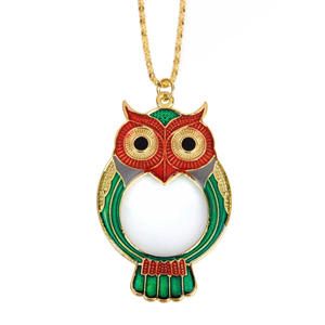 Mg12090 5x उल्लू फांसी हार चेन मैग्निफायर, फैशनेबल उपहार पोर्टेबल आवर्धक ग्लास - Product Image 1