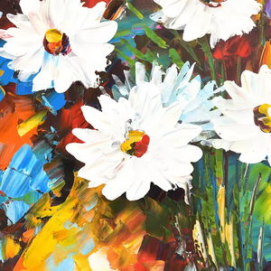 <span class=keywords><strong>Peinture</strong></span> sur toile 100% faite à la main, 25 pouces, paysage floral abstrait peint à la main par un artiste, <span class=keywords><strong>peinture</strong></span> à l'huile ronde pour la décoration de la maison - Product Image 3