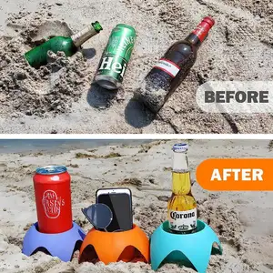 Beach Vacation Accessories Beach Drink Cup Holder Sand Coasters Multifunctional Beach Drink Sand Beverage Cup Holder