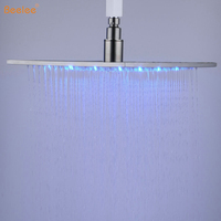 Bmeelee — pomme de douche LED à pluie, en acier inoxydable 304, forme carrée, 12 pouces, avec éclairage à led, pour salle de bain