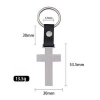 Porte-clés en acier inoxydable Ywyougang avec sangle en cuir PU, porte-clés religieux multicolore pour hommes et femmes, usage quotidien et cadeaux