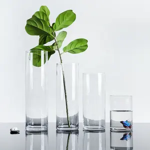 Miglior arte nordica unico vasi cilindro ambra bocciolo fiore estetica camera decorazione vaso di vetro all'ingrosso vasi decorazione maison