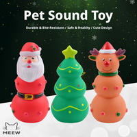Jouet couineur en vinyle pour chien, résistant aux morsures, en forme de Père Noël, sapin de Noël et renne, pour la dentition des animaux de compagnie