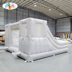 Bianco puro doppio scivolo gonfiabile casa di rimbalzo combinato Jumbo bambini rimbalzo castello salto e scivolo divertente fornitore di giochi - Product Image 5