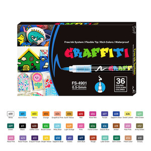 Listo en stock 36 colores surtidos rotuladores no tóxicos bolígrafo de pintura acrílica de tipo recto líquido <span class=keywords><strong>para</strong></span> papel de madera de vidrio cerámico - Product Image 6