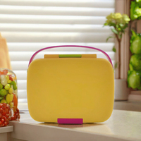 Nouvelle conception C51 – Boîte à lunch en plastique micro-ondable, colorée, scellée, pour enfants, avec 5 compartiments, double niveau et poignée, idéale pour l'école