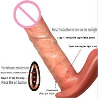 Wiederaufladbarer Kabelloser Ferngesteuerter Heizender Stoßender Realistischer Tragbarer Silikon-Dildo Vibrator Sexspielzeug für Frauen
