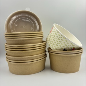 Bol à salade en papier kraft jetable personnalisé avec couvercle en PET de qualité alimentaire pour l'emballage des sushis - Product Image 5