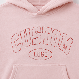 Sudadera con Capucha de Punto para Mujer, Tallas Grandes, Hombros Caídos, Estilo Vintage Americano, Logotipo Bordado con Diseño de Arco, Informal - Product Image 3
