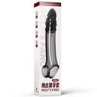 Nuevo Producto para Diversión Nocturna, Extensor de Pene Eléctrico, Funda Vibradora de Cristal con Anillo para Pene de Control Manual, Juguete Sexual para Parejas