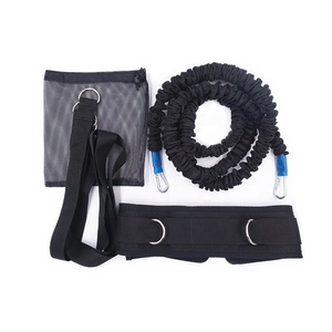 Ensemble d'entraînement de vitesse, d'agilité et de force : Ceinture de taille réglable, crochets mousquetons, corde de traction en latex, bande de résistance tubulaire, cordes élastiques - Product Image 2