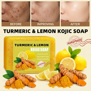 Jabón Facial de Cúrcuma y Limón al por Mayor, Eliminador de Manchas Oscuras, Aclarador de Acné, Jabón Blanqueador de Cúrcuma Orgánico Hecho a Mano - Product Image 2