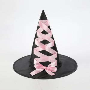 Sombrero de bruja de Halloween negro con corsé de cinta con cordones disfraz de Halloween para mujeres madres maestra - Product Image 5