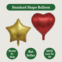 10 16 18 pouces étoile coeur rond ballons en aluminium, or argent Mylar ballon pour la décoration de fête de mariage, prêt à expédier, bas quantité minimale de commande