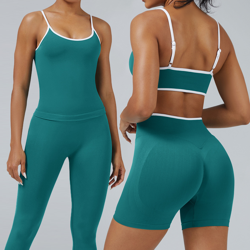 New Arrival Seamless Sportswear Custom Gym Fitness Contour Scrunch Yoga Workout Sets For Women