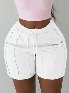 Shorts <span class=keywords><strong>de</strong></span> <span class=keywords><strong>sport</strong></span> vintage <span class=keywords><strong>en</strong></span> <span class=keywords><strong>coton</strong></span> surdimensionnés pour femmes, style streetwear, brodés sur mesure, avec cordon <span class=keywords><strong>de</strong></span> serrage à la taille, pour le cyclisme - Product Image 4