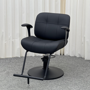 <span class=keywords><strong>Prix</strong></span> usine professionnel Premium Simple réglable tout noir chaise de barbier Durable et Portable pour salon de coiffure - Product Image 1