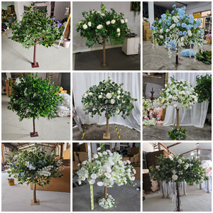 Arbre à fleurs de cerisier artificiel <span class=keywords><strong>NIKA</strong></span>, prix d'usine, pour centre de table de fête, arbre à fleurs rouges, arbre à fleurs de cerisier rouge pour la décoration de table de mariage - Product Image 5