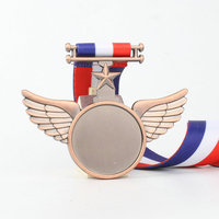 Medalla Universal de oro, plata y bronce, troquelado en blanco, para maratón, alas de Metal, fabricación de medallas personalizadas