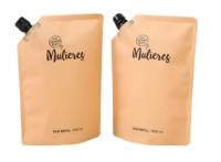 Sac de transport d'emballage liquide de recharge écologique personnalisé emballage de miel royal biodégradable recyclable pochette à bec verseur en papier kraft