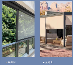 Rideaux de patio <span class=keywords><strong>électrique</strong></span>s à glissière de conception étanche stores roulants extérieurs intégrés moteur pour hôtels balcons ombre coupe-vent - Product Image 4