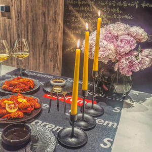 LANJO – Lot de 3 chandeliers de luxe en fer sans gouttelettes, faits à la main, noirs, durables et incassables, hauteur 13-23 cm, pour mariages et fêtes - Product Image 2