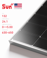 Panneau solaire bifacial Sunplus LYCHEE 650W de type N, module PV à 24,1% d'efficacité, origine américaine, 144 cellules, usage commercial, livraison rapide