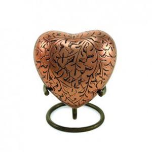 Urne funéraire classique en métal pour cendres commémoratives, motif gravé de feuilles de chêne, urne funéraire pour cendres d'adultes - Product Image 5