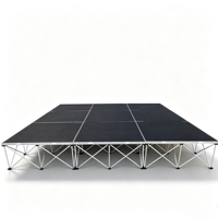 Plateforme de scène pliable en aluminium portable, noire, antidérapante, pour événements, conférences, expositions, spectacles