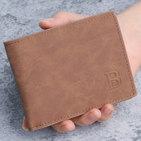 Portefeuille multifonctionnel fin en cuir PU pour homme, motif lettre, fermeture ouverte, collection 2026, Zhejiang