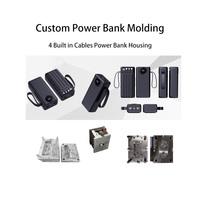 Kit Casing Power Bank DIY OEM ABS Tahan Api 30000mAh Dilengkapi Tali Gantungan 4 Kabel Tanpa Baterai