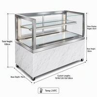 Vitrine Réfrigérée Commerciale Haut de Gamme à Température Unique pour Pâtisseries avec Dégivrage Automatique et Vitrine à Gâteaux en Verre, Refroidisseur d'Air
