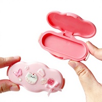 Étui cosmétique personnalisable à compartiment unique pour poudre et emballage d'onguents, fabriqué à Shanghai, compatible avec les pinces à cheveux et barrettes, rose bonbon