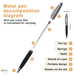 Bolígrafo de Metal con Logotipo Personalizado, Nuevo, de Moda, de Lujo, en Cuero PU, de la Mejor Calidad, para Regalos Empresariales - Product Image 2