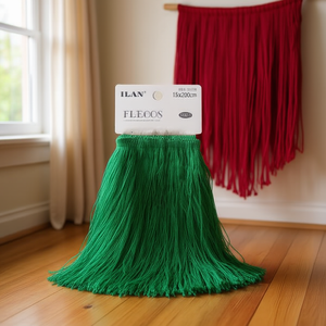 Ilan Flecose Frange in poliestere verde 15x200 cm per abbigliamento e decorazioni - Product Image 3