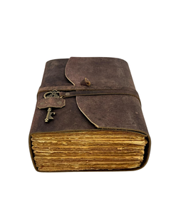 Diario de Cuero Hecho a Mano con Llave Antigua, Cuaderno Vintage con Páginas en Blanco para Escribir, Dibujar, Bocetar, Diario y Viajes - Product Image 5