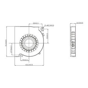 Ventilateur Soufflant OEM Haute Température 7012 75*75*15mm, Ventilateur Soufflant 700 mm 12V 24V Haute Vitesse pour Four de Peinture en Poudre - Product Image 2