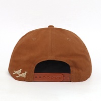 Aanpasbare ongestructureerde 5-delige katoenen twill ademende touw-borduurwerk flat brim petten heren outdoor snapback caps groothandel