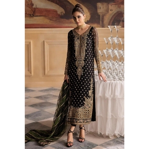 ชุดเดรสออกงานผู้หญิงแฟชั่นใหม่ คุณภาพสูง งานแฮนด์เมดจากปากีสถาน ผ้าจอร์เจตต์ ผ้าชีฟอง สำหรับงานพิธีการ - Product Image 1