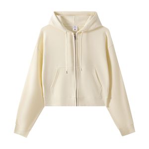 <span class=keywords><strong>Felpa</strong></span> <span class=keywords><strong>con</strong></span> Cappuccio e Zip a <span class=keywords><strong>Maniche</strong></span> <span class=keywords><strong>Corte</strong></span> in Pile Pesante 330g per Donna, Oversize Autunnale, Semplice e Versatile - Product Image 1